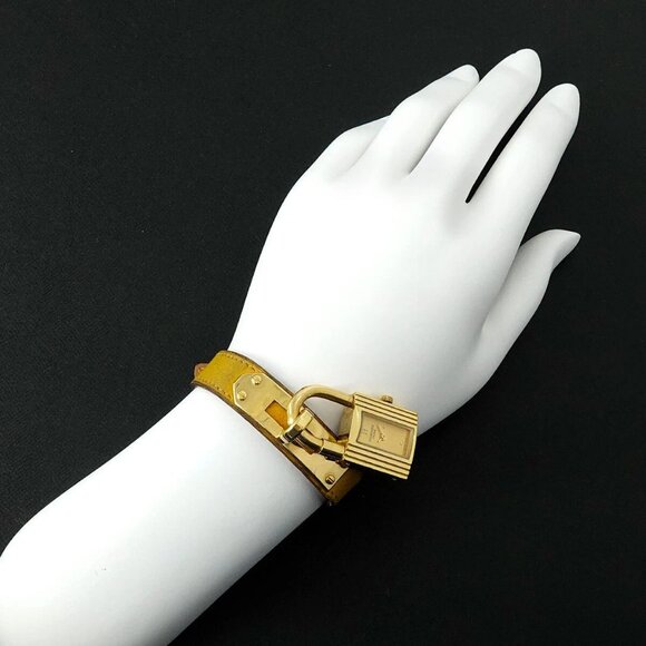 HERMES Kelly Watches Quartz Gold Dial Vintage Cadena Ladies Watch - Picture 1 of 15